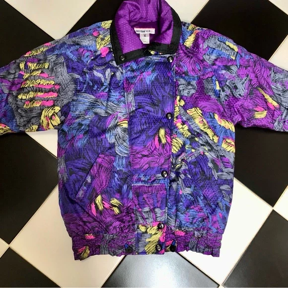 Vintage 80s 90s Obermeyer Renoir Ski Snowboard Jacket Coat Statement Colorful 6